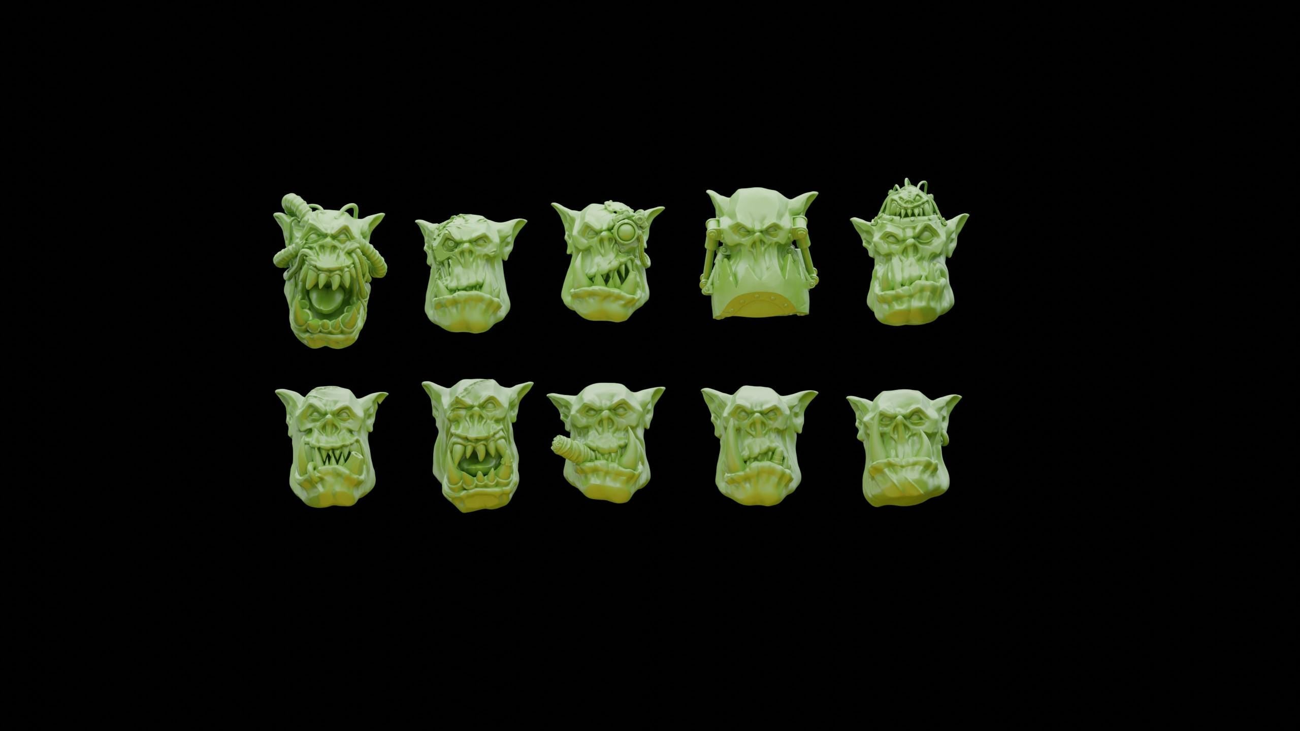 Space Orcs Head Bits Pack 1 (10)