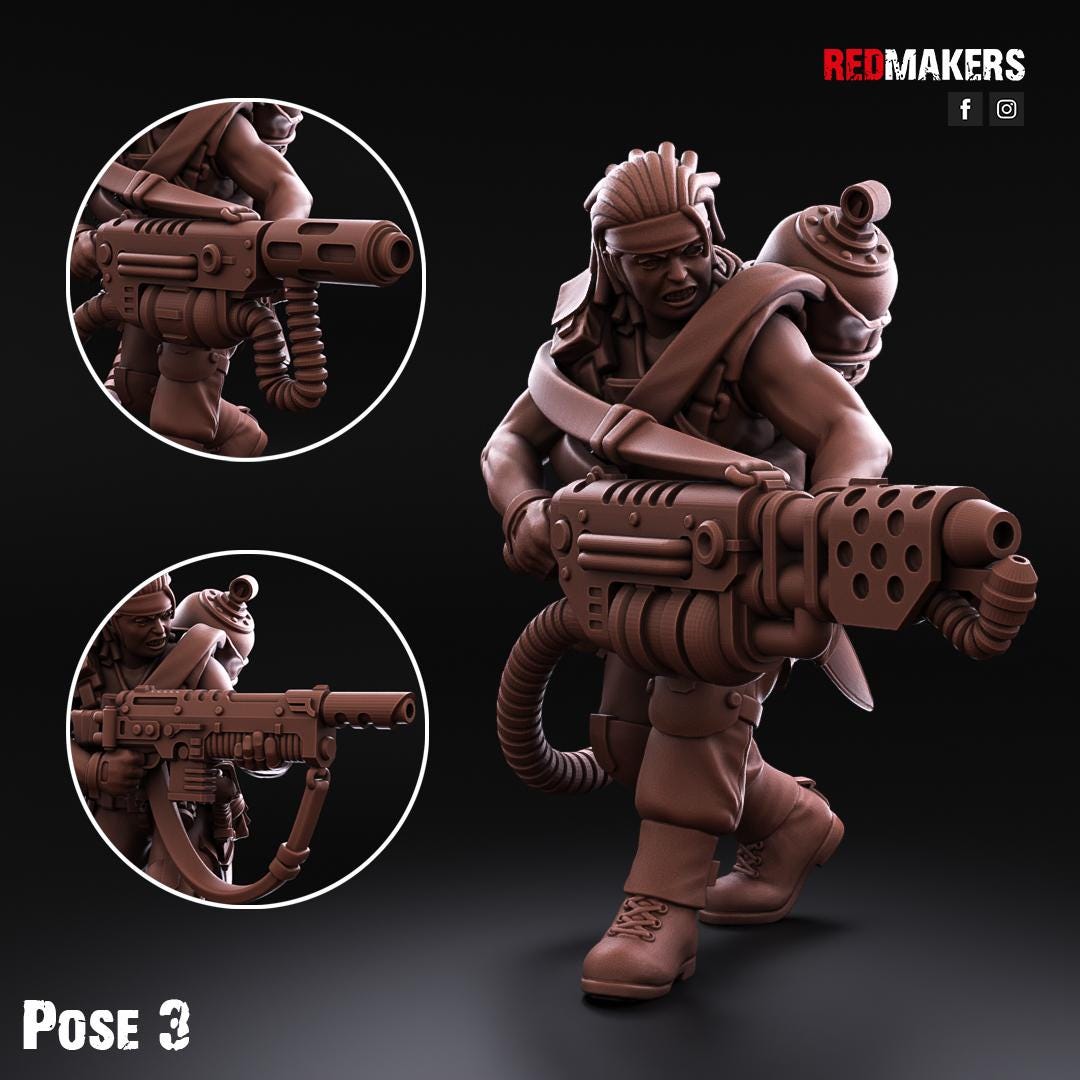 Jungle Fighters Female Squad (5) - Resin Miniatures - ProxiesAU