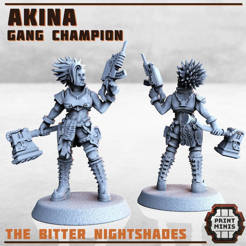 Bitter Nightshades Gang - Akina The Champion (1) - Resin Miniatures - ProxiesAU