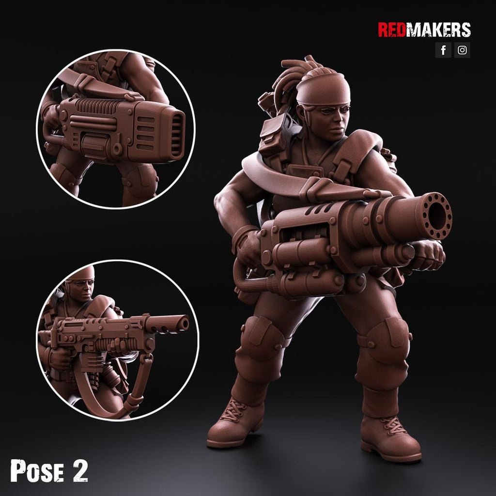Jungle Fighters Female Squad (5) - Resin Miniatures - ProxiesAU
