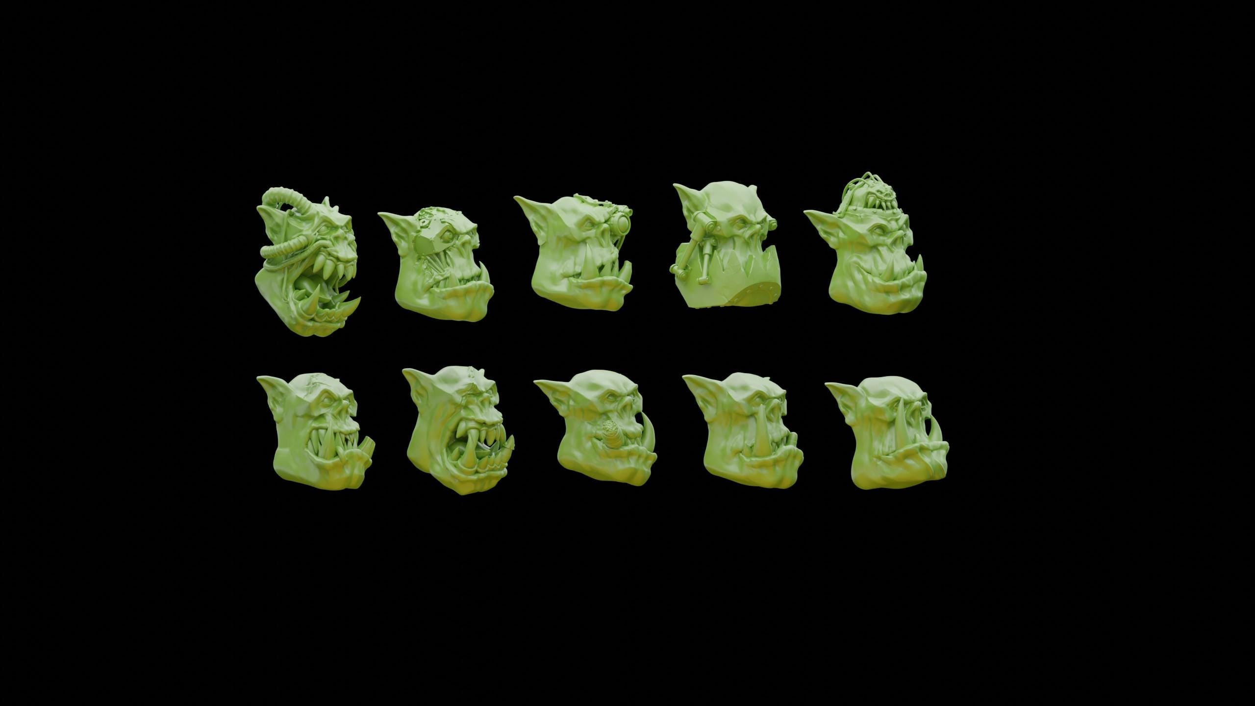 Space Orcs Head Bits Pack 1 (10)