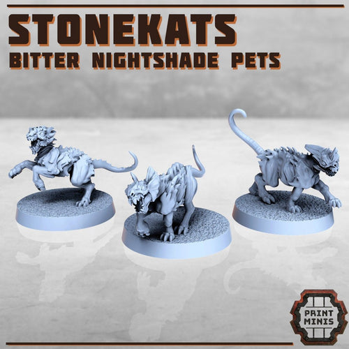 Bitter Nightshades Gang - Stonekats (3) - Resin Miniatures - ProxiesAU