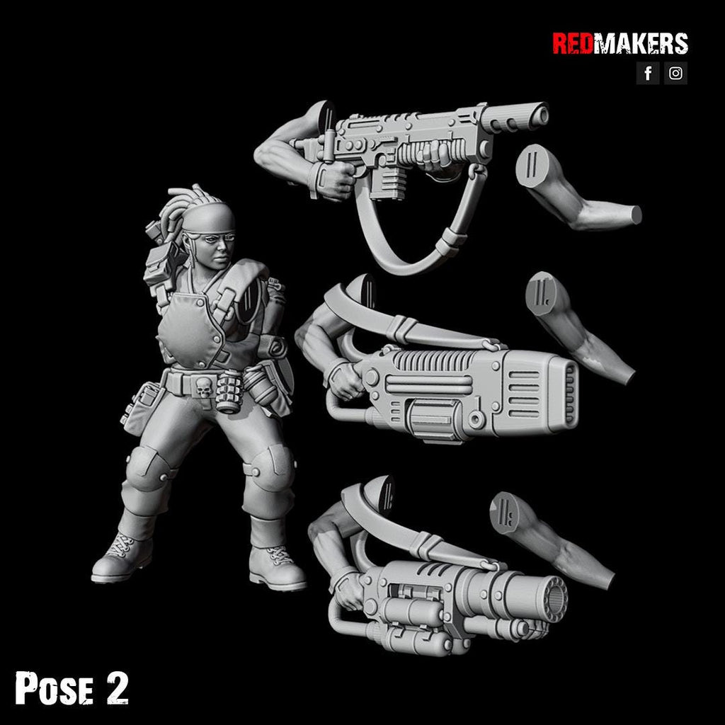 Jungle Fighters Female Squad (5) - Resin Miniatures - ProxiesAU