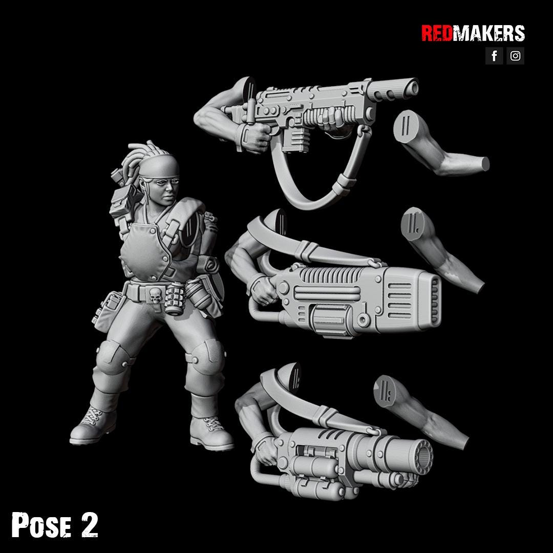 Jungle Fighters Female Squad (5) - Resin Miniatures - ProxiesAU