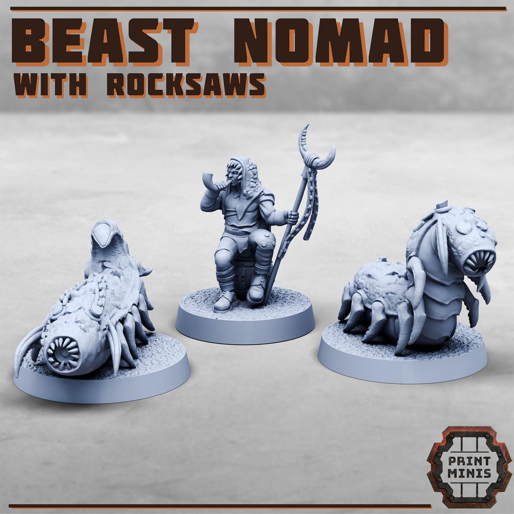 Beast Nomad with Rocksaws (3) - Resin Miniatures - ProxiesAU