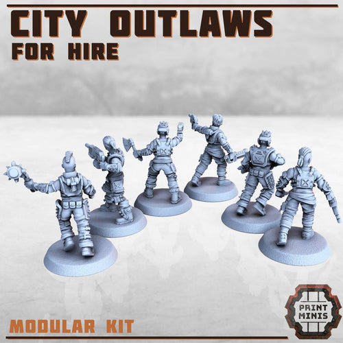 City Outlaws Gang (6) - Resin Miniatures - ProxiesAU