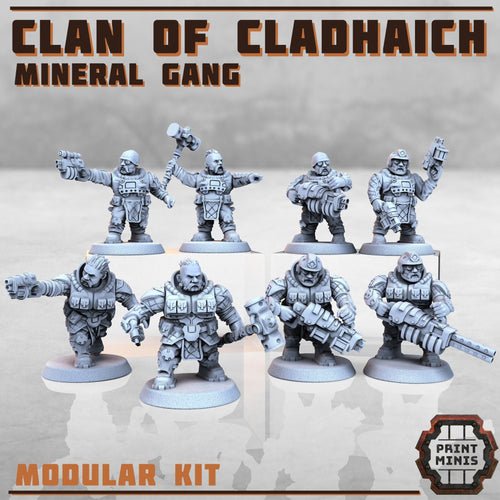 Clan Cladhaich Dwarfs Gang (10) - Resin Miniatures - ProxiesAU