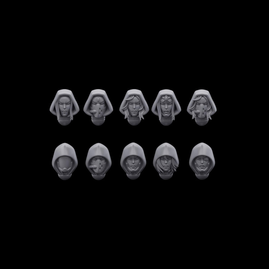 Space Elf Hooded Heads (10)