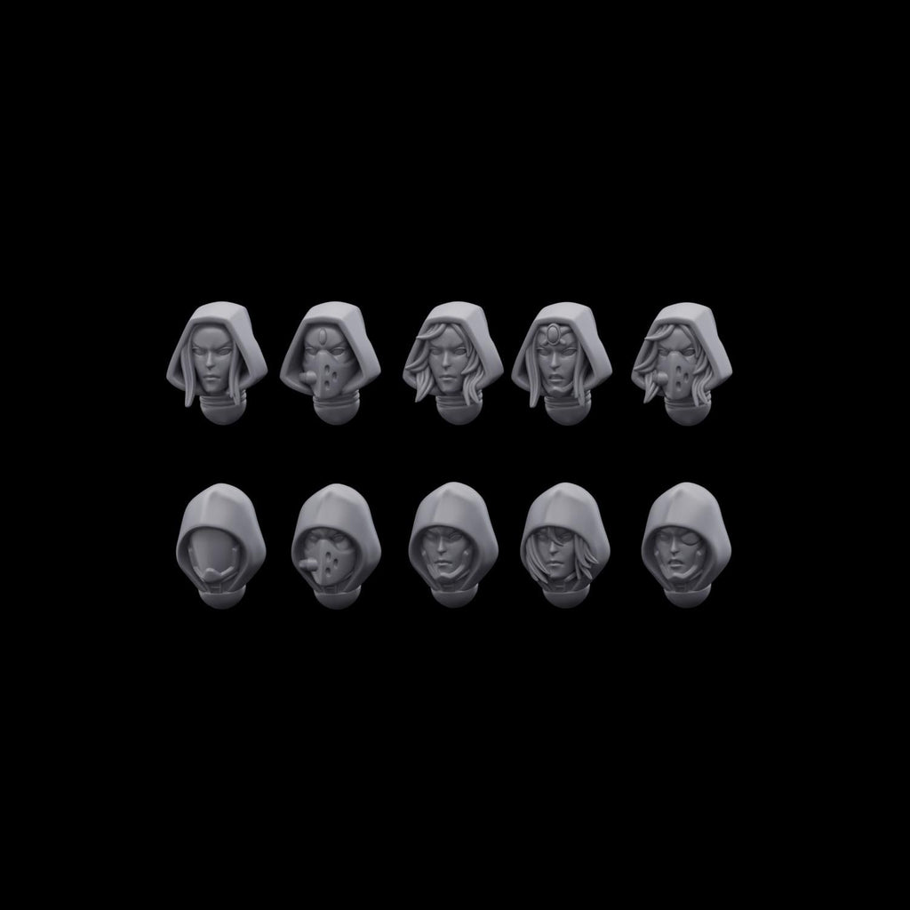 Space Elf Hooded Heads (10)