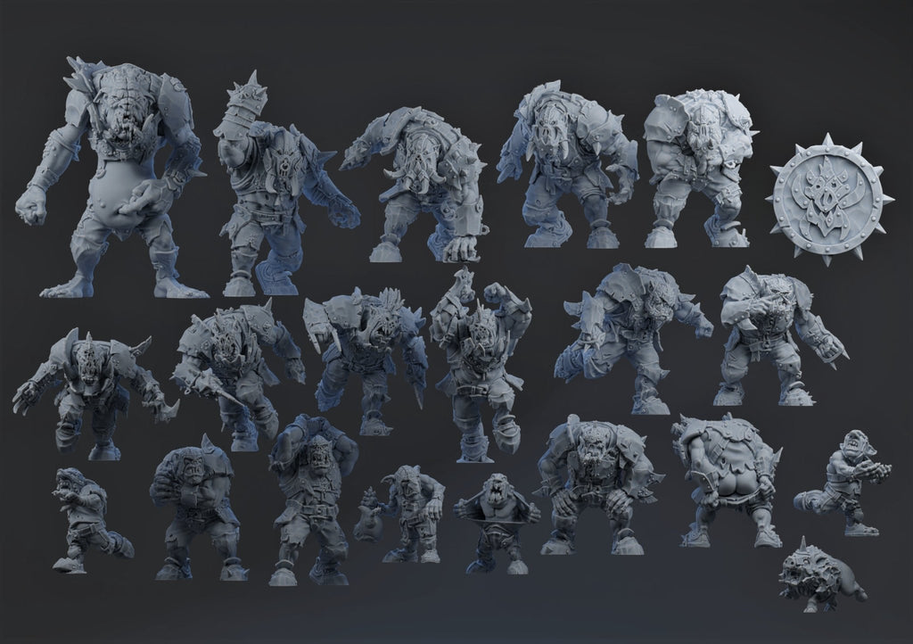 Pig Iron Pummelers Orc Football Team (20) - Tabletop Miniatures - ProxiesAU