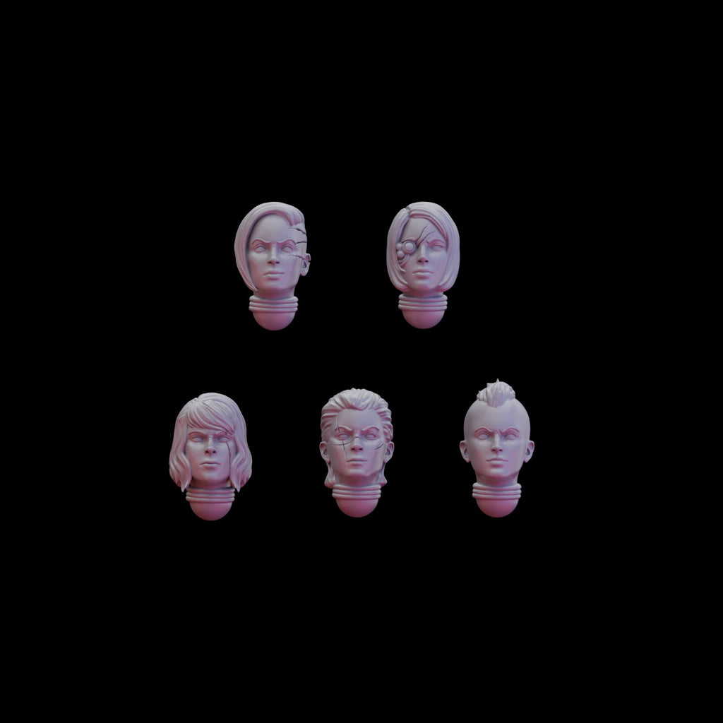 Battle Sister Ebony Grail Heads (10)