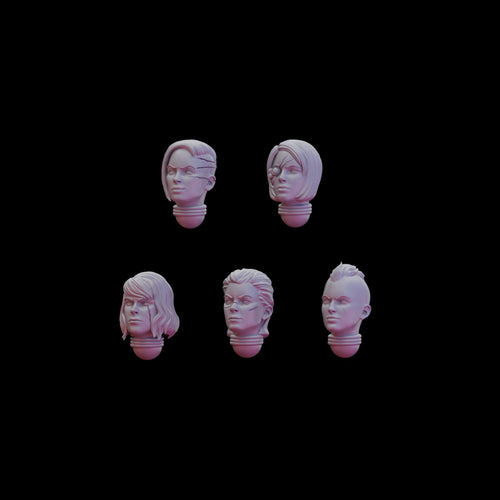 Battle Sister Ebony Grail Heads (10)