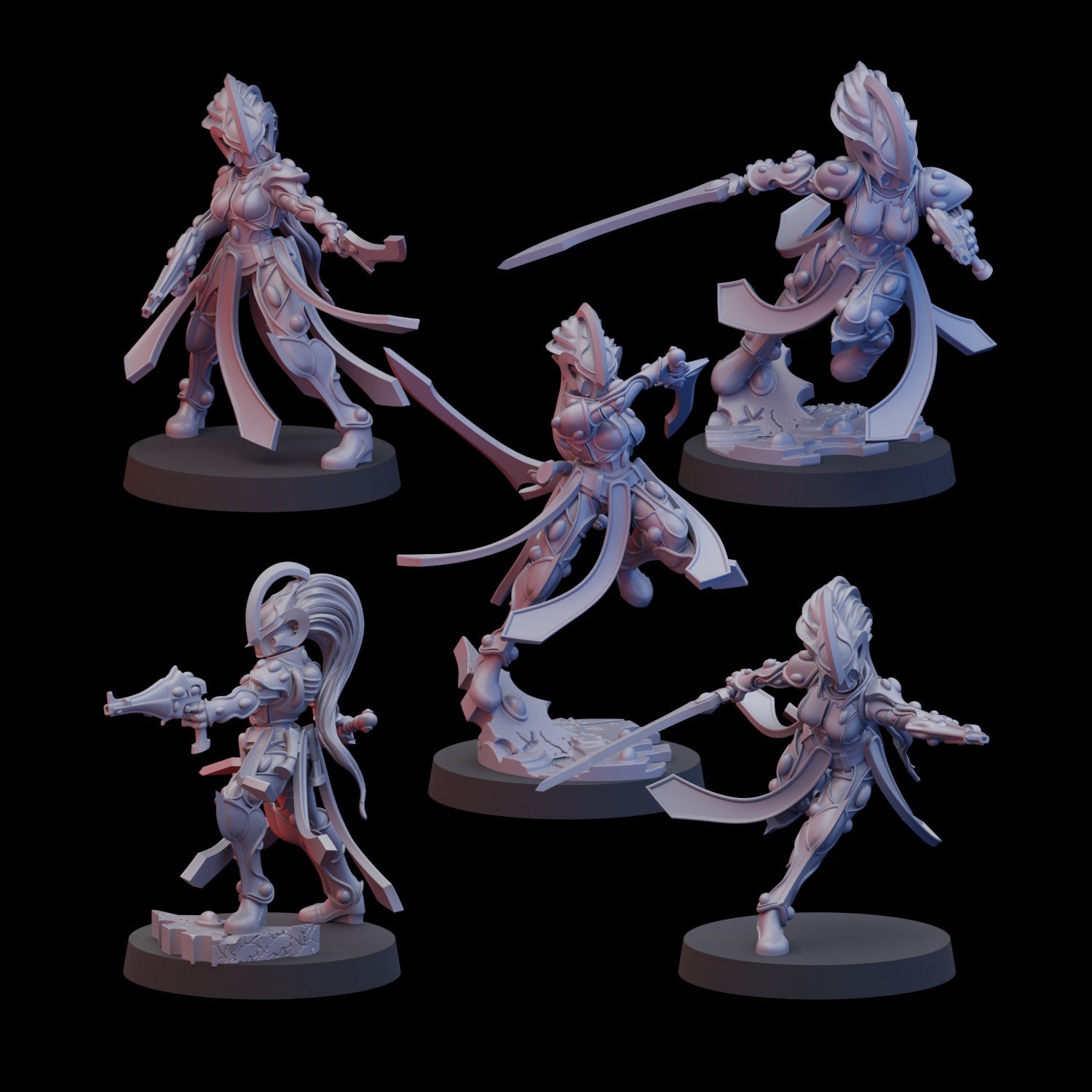 Space Elves Bone Sirens (5) - Tabletop Miniatures - ProxiesAU
