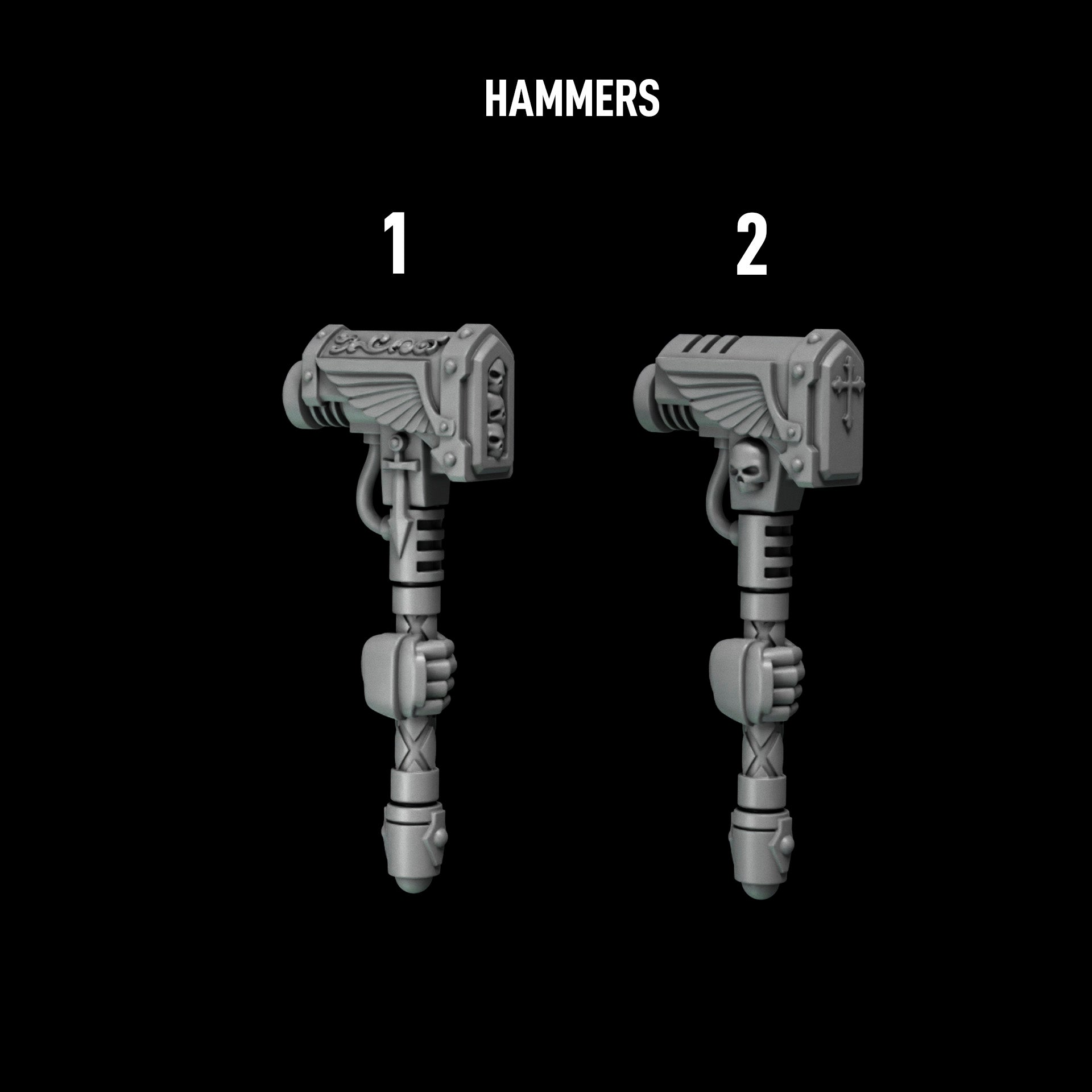 Eternal Pilgrim Big Flail, Hammers and Halberd (4pcs)