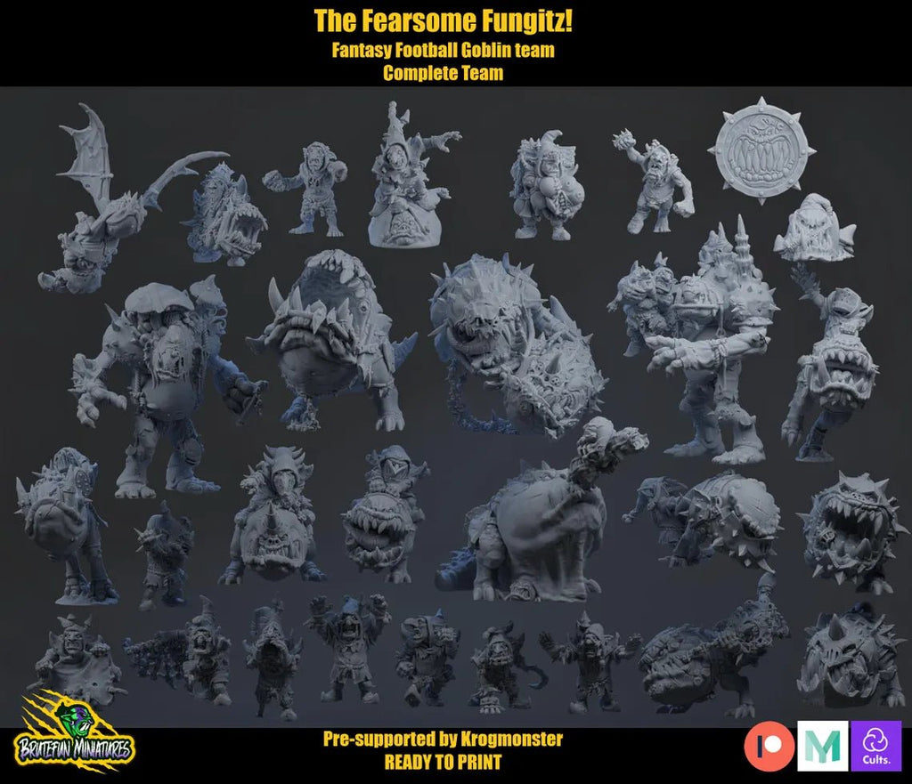 Fearsome Fungal Goblins Football Team (27) - Tabletop Miniatures - ProxiesAU
