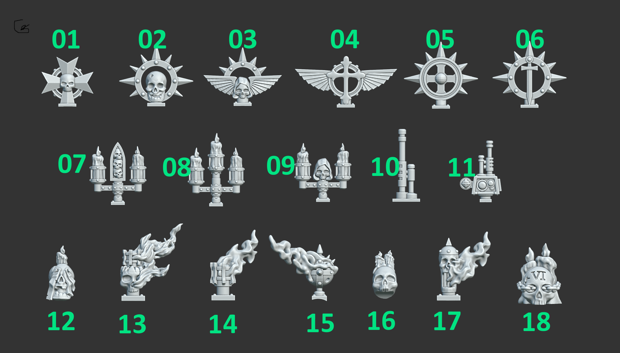 Eternal Pilgrim Backpack Decorations (18pcs)