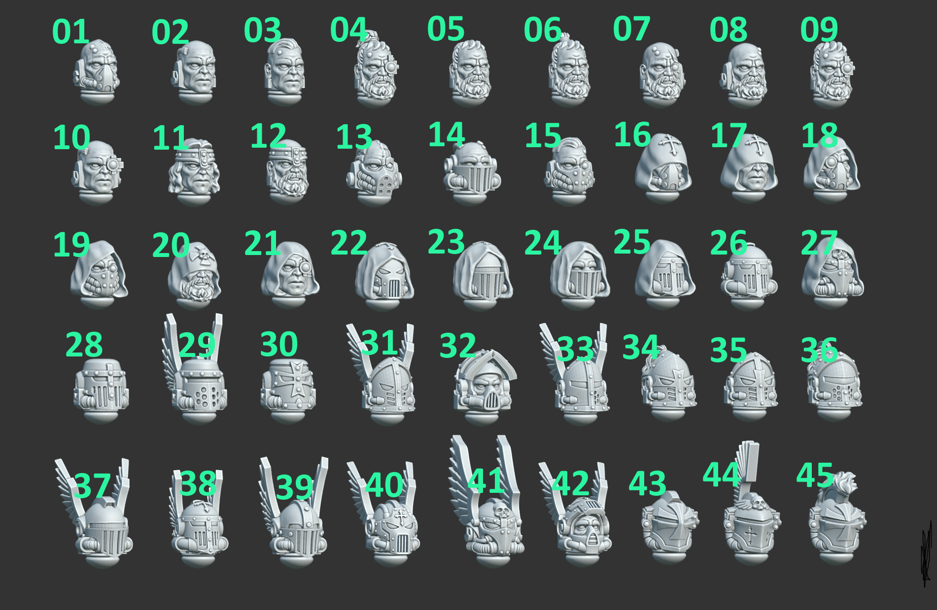Eternal Pilgrim Heads (45pcs)