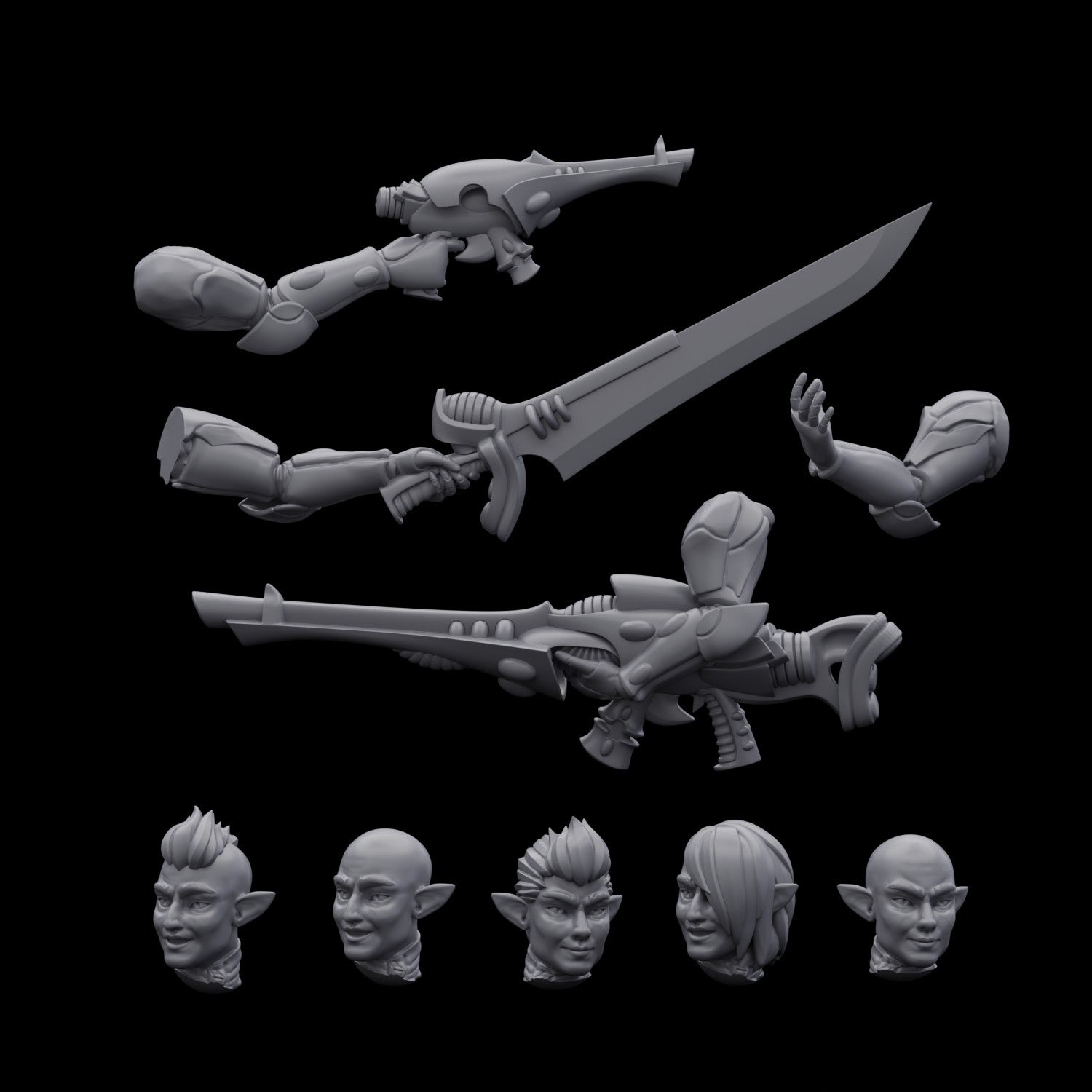 Space Elves Male Defence Squad (10)