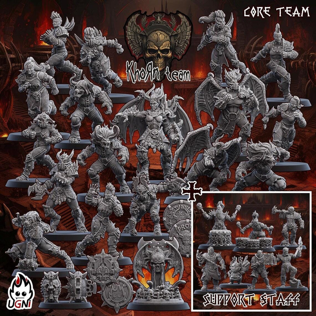 Demon Warriors Football Team (17) - Resin Miniatures - ProxiesAU
