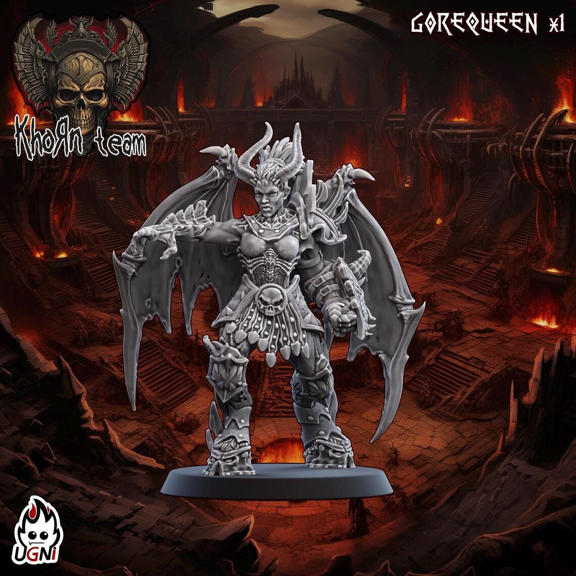 Demon-themed fantasy football player with wings and horns 32mm scale