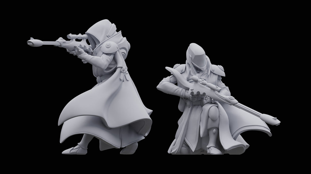 Space Elves Marksmen (5) - Resin Miniatures - ProxiesAU