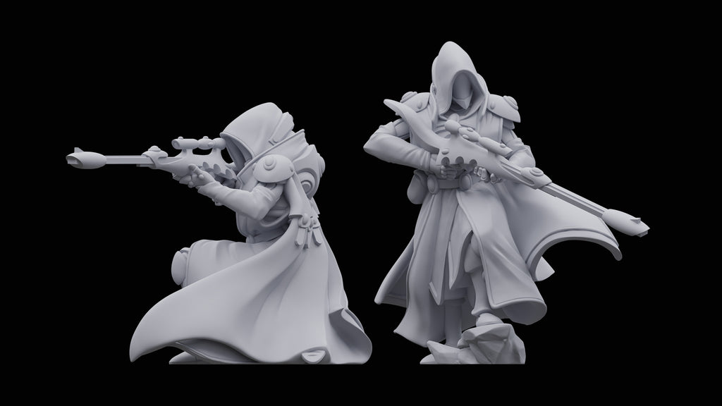 Space Elves Marksmen (5) - Resin Miniatures - ProxiesAU