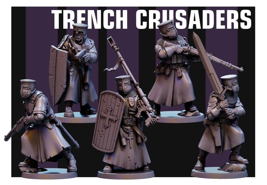 Trench Crusaders (5) - Tabletop Miniatures - ProxiesAU