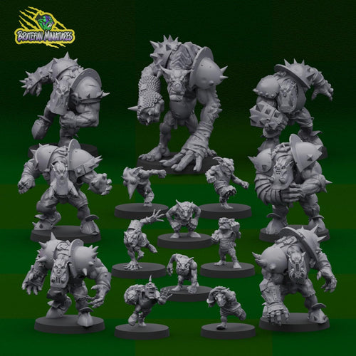 Black Orc Football Team (15) - Resin Miniatures - ProxiesAU