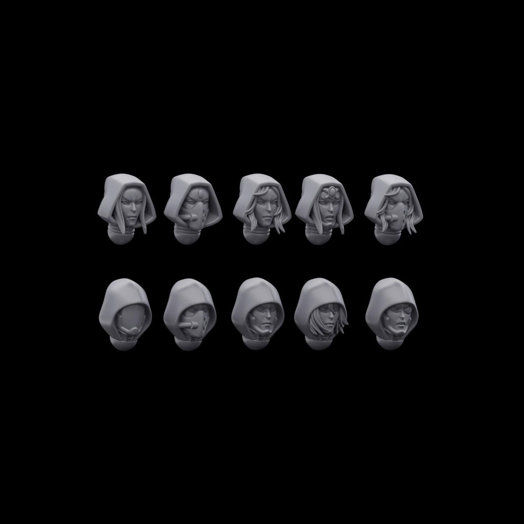 Space Elf Hooded Heads (10)