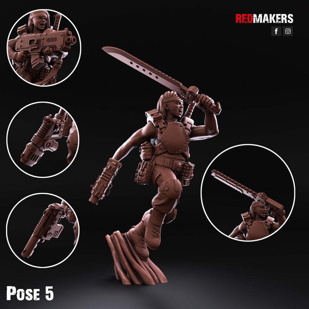 Jungle Fighters Female Squad (5) - Resin Miniatures - ProxiesAU